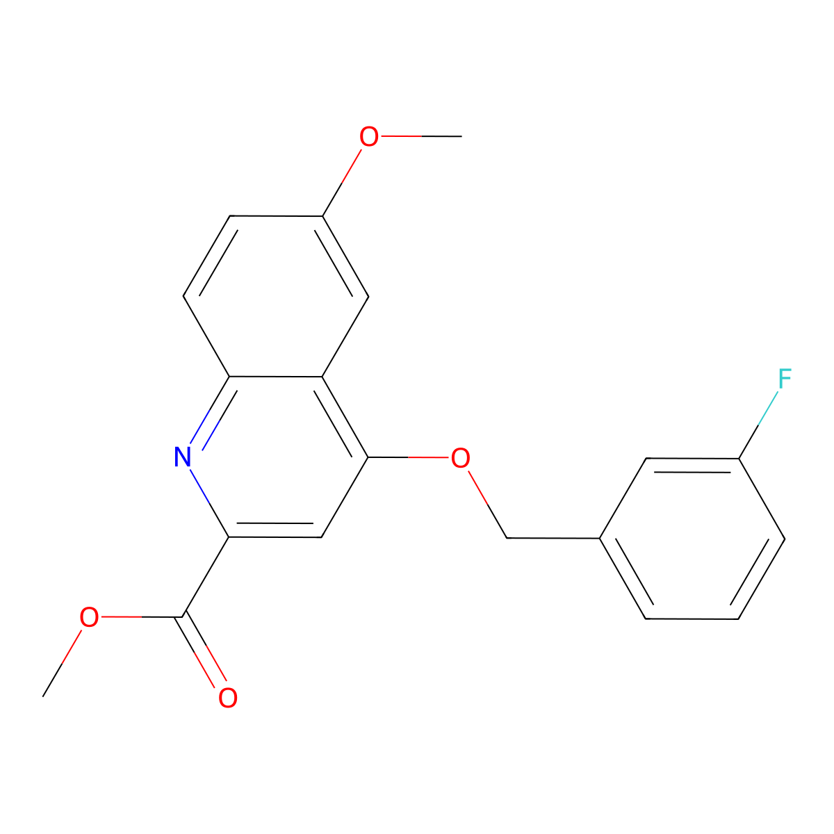 Methyl 4-((3-fluorobenzyl)oxy)-6-methoxyquinoline-2-carboxylate molecular structure, CAS 1358495-68-7