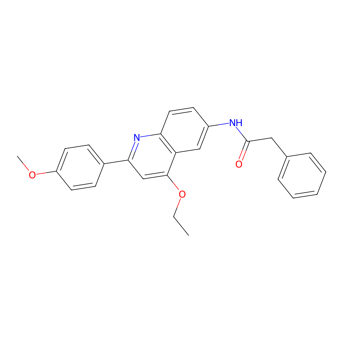 N-[4-ethoxy-2-(4-methoxyphenyl)quinolin-6-yl]-2-phenylacetamide molecular structure, CAS 1358497-57-0