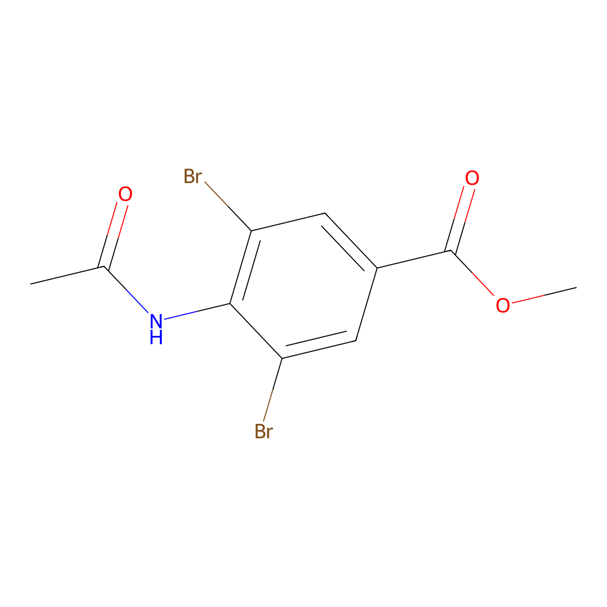Methyl 4-acetamido-3,5-dibromobenzoate molecular structure, CAS 135850-94-1