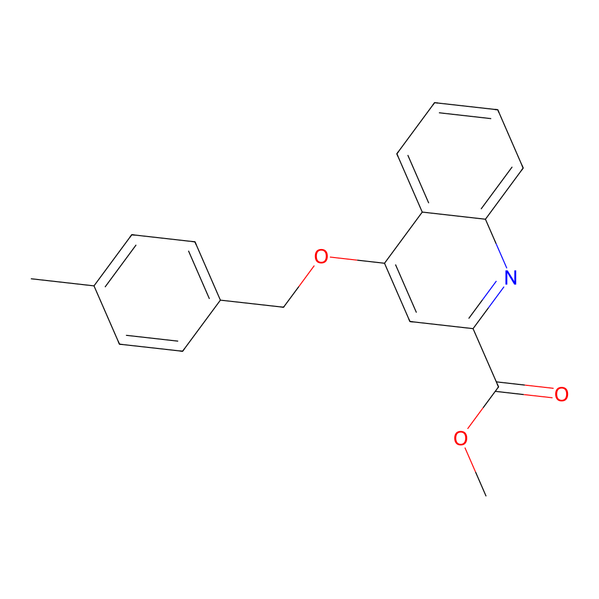 Methyl 4-[(4-methylphenyl)methoxy]quinoline-2-carboxylate molecular structure, CAS 1358504-44-5