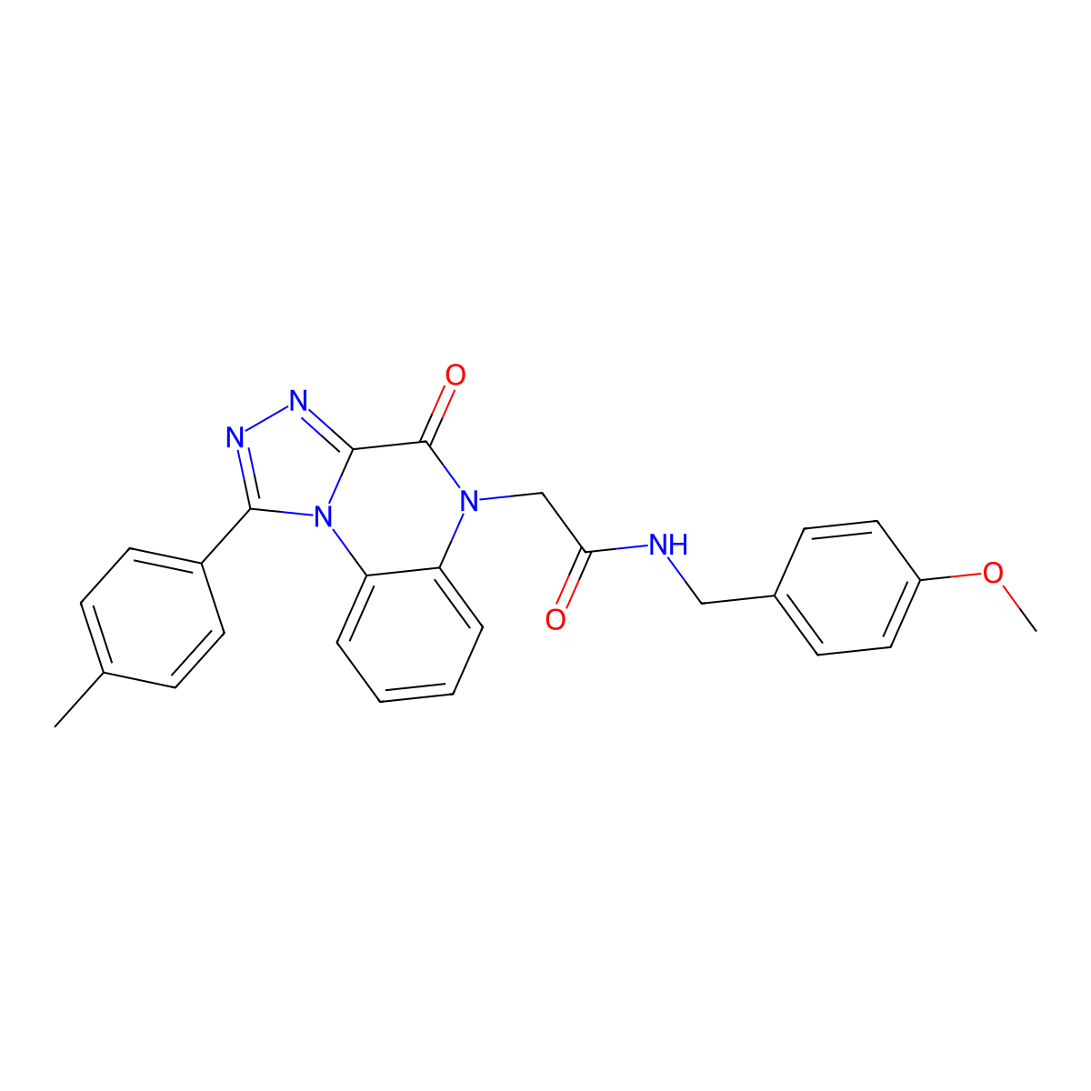 N-(4-methoxybenzyl)-2-(4-oxo-1-(p-tolyl)-[1,2,4]triazolo[4,3-a]quinoxalin-5(4H)-yl)acetamide molecular structure, CAS 1358505-91-5