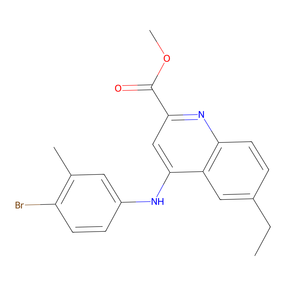 Methyl 4-[(4-bromo-3-methylphenyl)amino]-6-ethylquinoline-2-carboxylate molecular structure, CAS 1358511-56-4