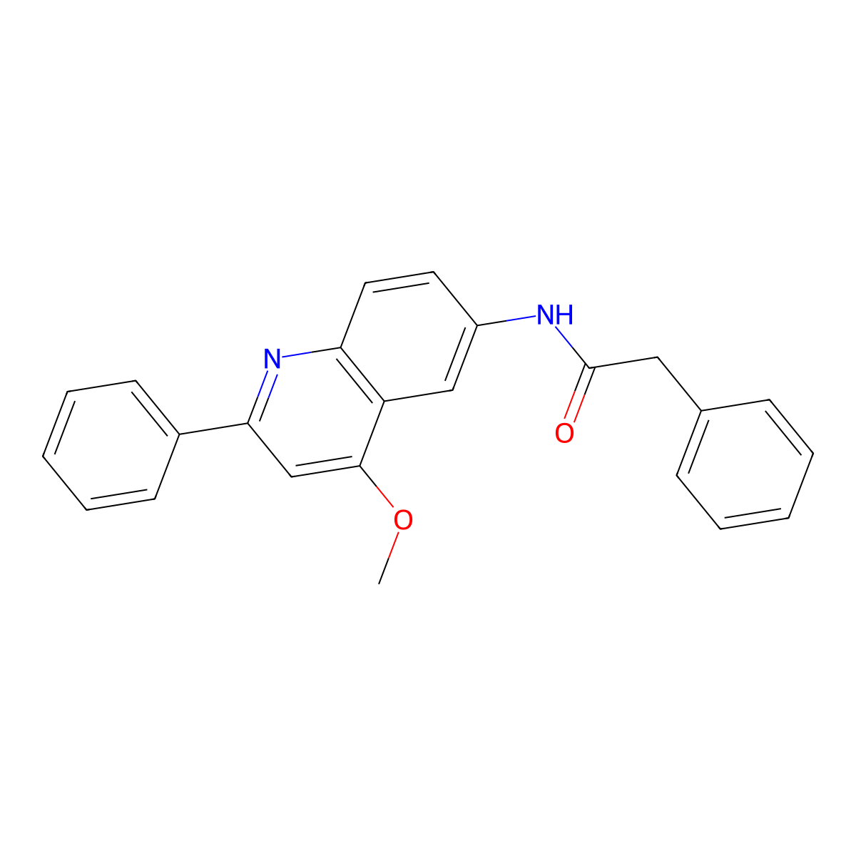 N-(4-methoxy-2-phenylquinolin-6-yl)-2-phenylacetamide molecular structure, CAS 1358511-68-8