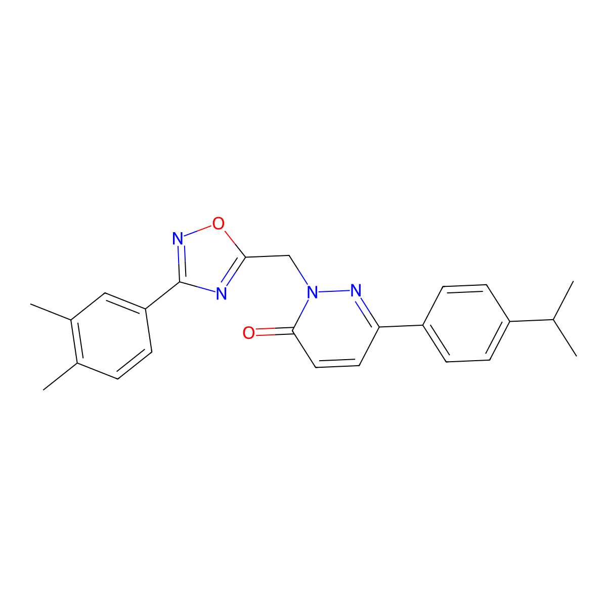 2-((3-(3,4-dimethylphenyl)-1,2,4-oxadiazol-5-yl)methyl)-6-(4-isopropylphenyl)pyridazin-3(2H)-one molecular structure, CAS 1358517-63-1