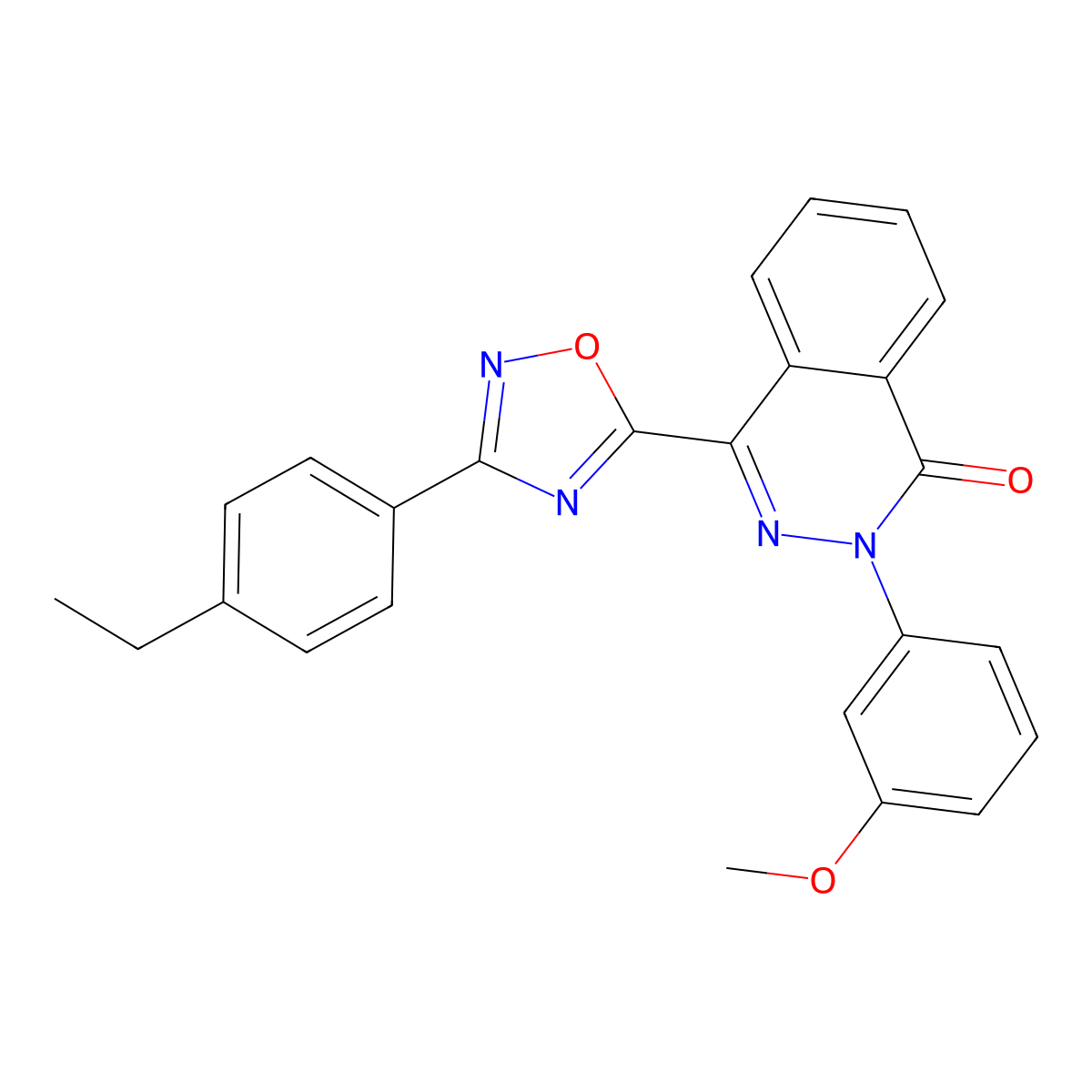 4-(3-(4-ethylphenyl)-1,2,4-oxadiazol-5-yl)-2-(3-methoxyphenyl)phthalazin-1(2H)-one molecular structure, CAS 1358521-60-4