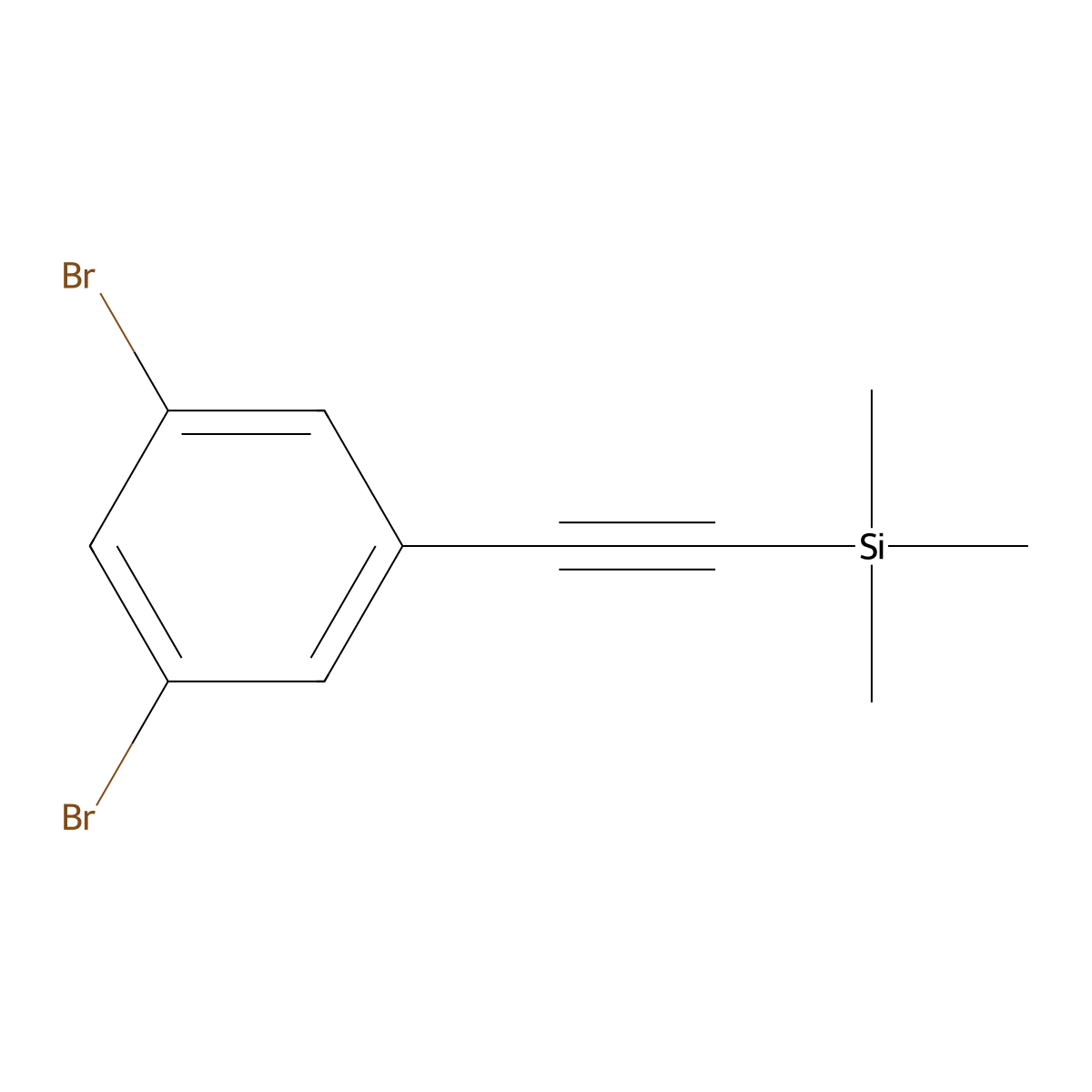 Silane, [(3,5-dibromophenyl)ethynyl]trimethyl- molecular structure, CAS 135853-29-1