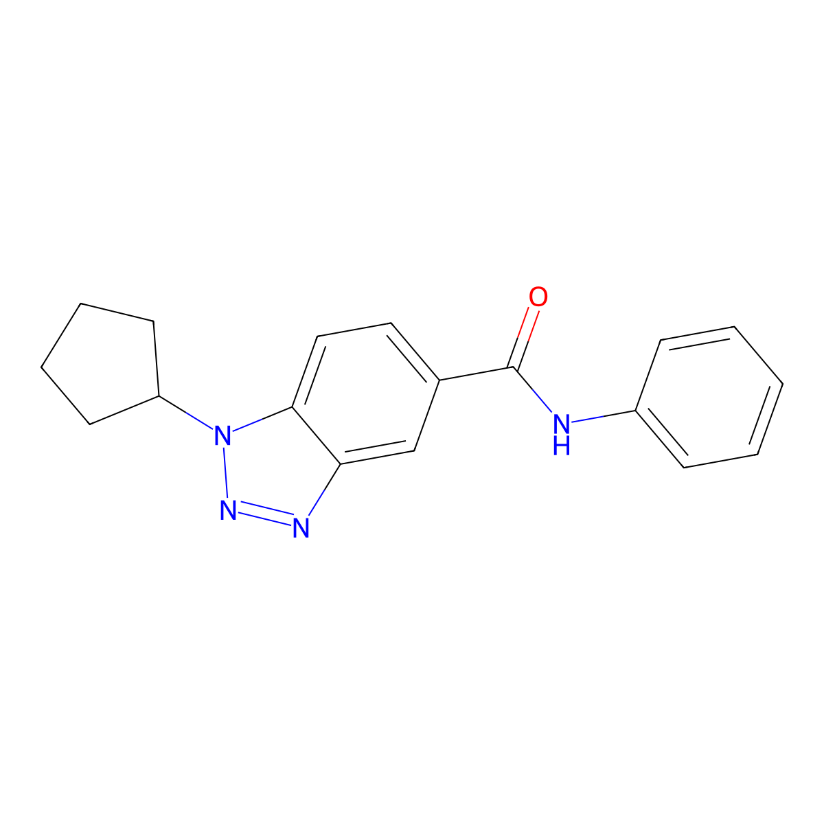 1-cyclopentyl-N-phenyl-1H-1,2,3-benzotriazole-5-carboxamide molecular structure, CAS 1358530-44-5