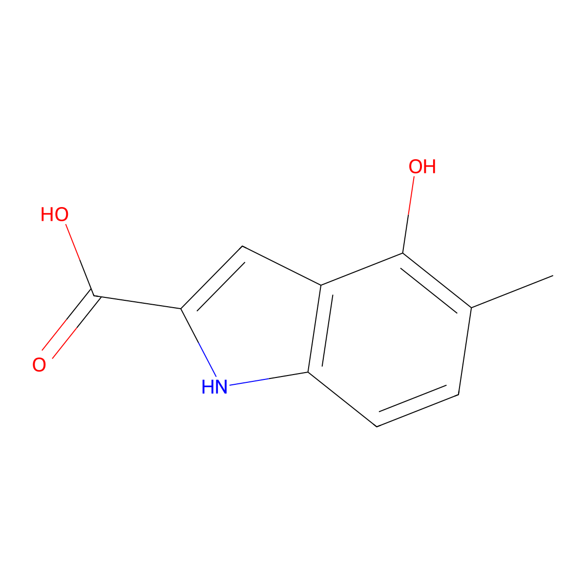 4-hydroxy-5-methyl-1H-indole-2-carboxylic acid molecular structure, CAS 135855-37-7
