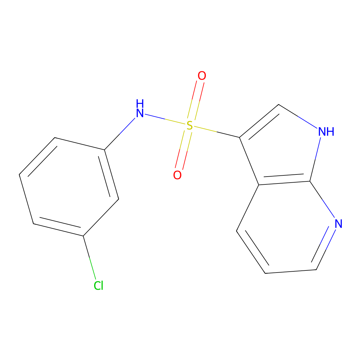 N-(3-chlorophenyl)-1H-pyrrolo[2,3-b]pyridine-3-sulfonamide molecular structure, CAS 1358550-43-2