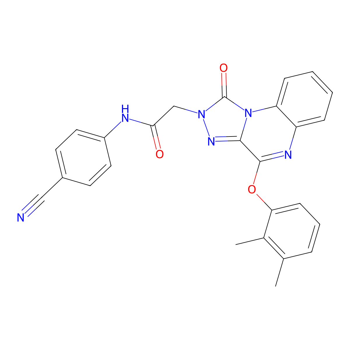 N-(4-cyanophenyl)-2-(4-(2,3-dimethylphenoxy)-1-oxo-[1,2,4]triazolo[4,3-a]quinoxalin-2(1H)-yl)acetamide molecular structure, CAS 1358557-90-0