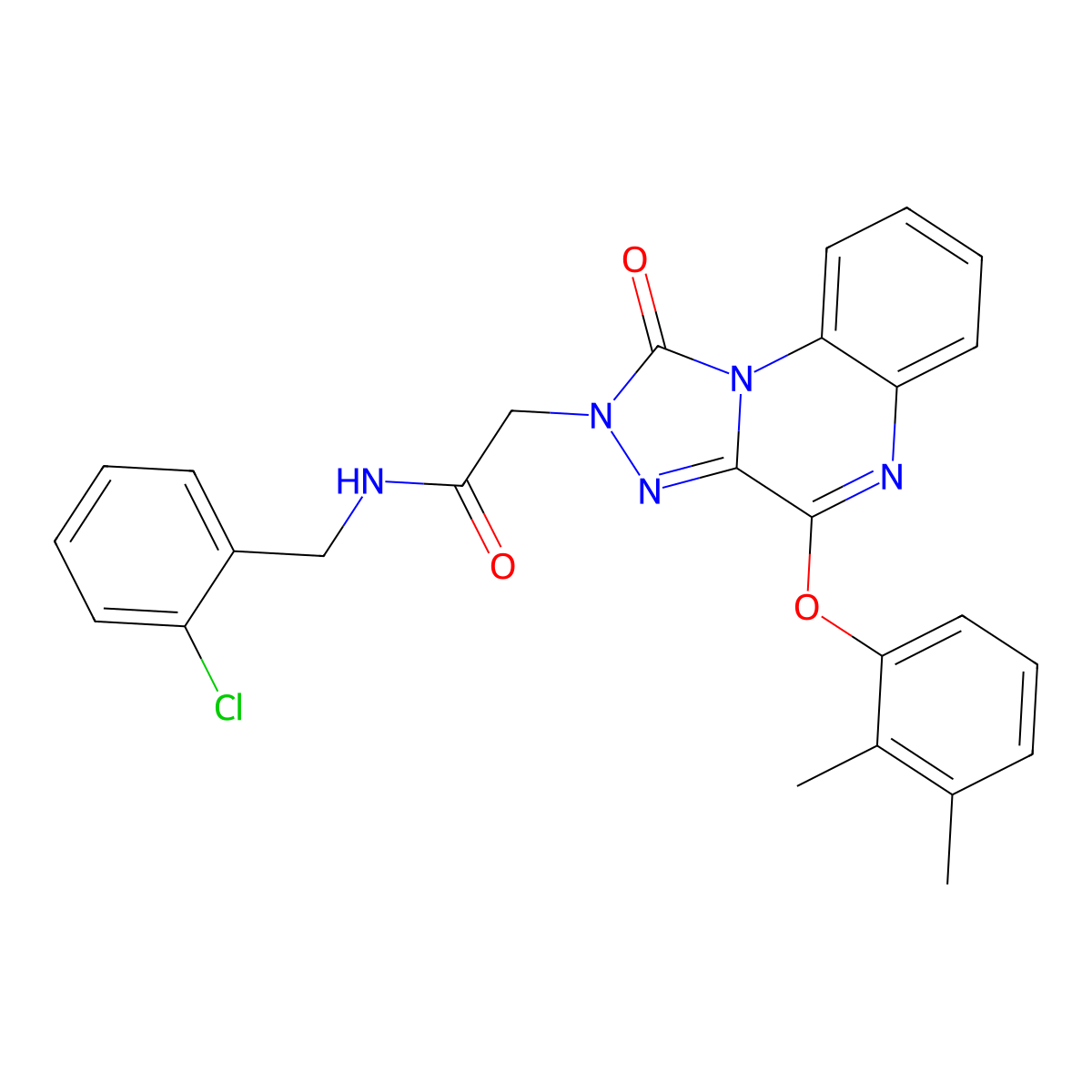 N-(2-chlorobenzyl)-2-(4-(2,3-dimethylphenoxy)-1-oxo-[1,2,4]triazolo[4,3-a]quinoxalin-2(1H)-yl)acetamide molecular structure, CAS 1358557-98-8