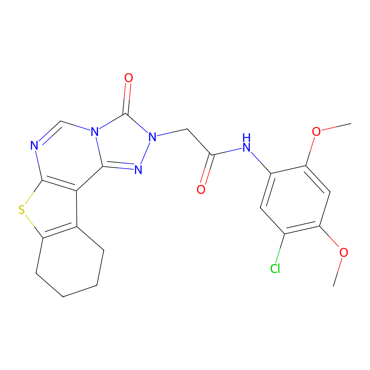 N-(5-chloro-2,4-dimethoxyphenyl)-2-(3-oxo-8,9,10,11-tetrahydro[1]benzothieno[3,2-e][1,2,4]triazolo[4,3-c]pyrimidin-2(3H)-yl)acetamide molecular structure, CAS 1358560-81-2