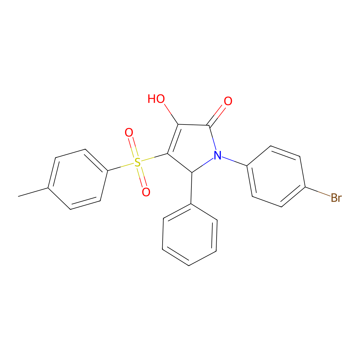 1-(4-bromophenyl)-3-hydroxy-5-phenyl-4-tosyl-1H-pyrrol-2(5H)-one molecular structure, CAS 1358572-20-9