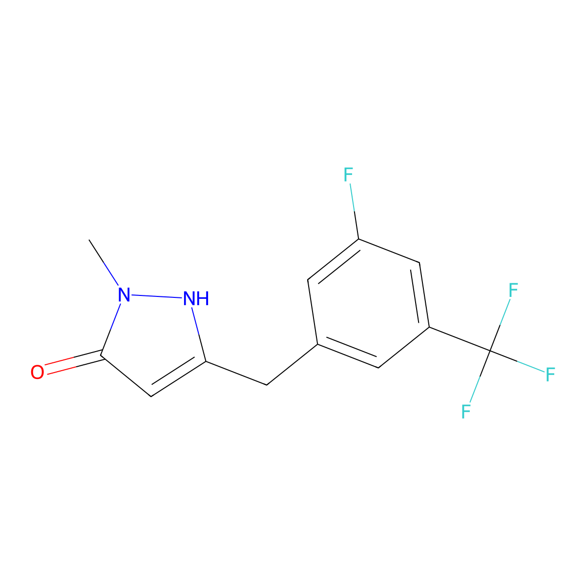 3-(3-Fluoro-5-(trifluoromethyl)benzyl)-1-methyl-1h-pyrazol-5-ol molecular structure, CAS 1358573-35-9