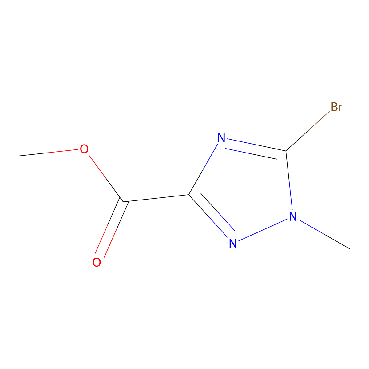 methyl 5-bromo-1-methyl-1H-1,2,4-triazole-3-carboxylate molecular structure, CAS 1358573-94-0