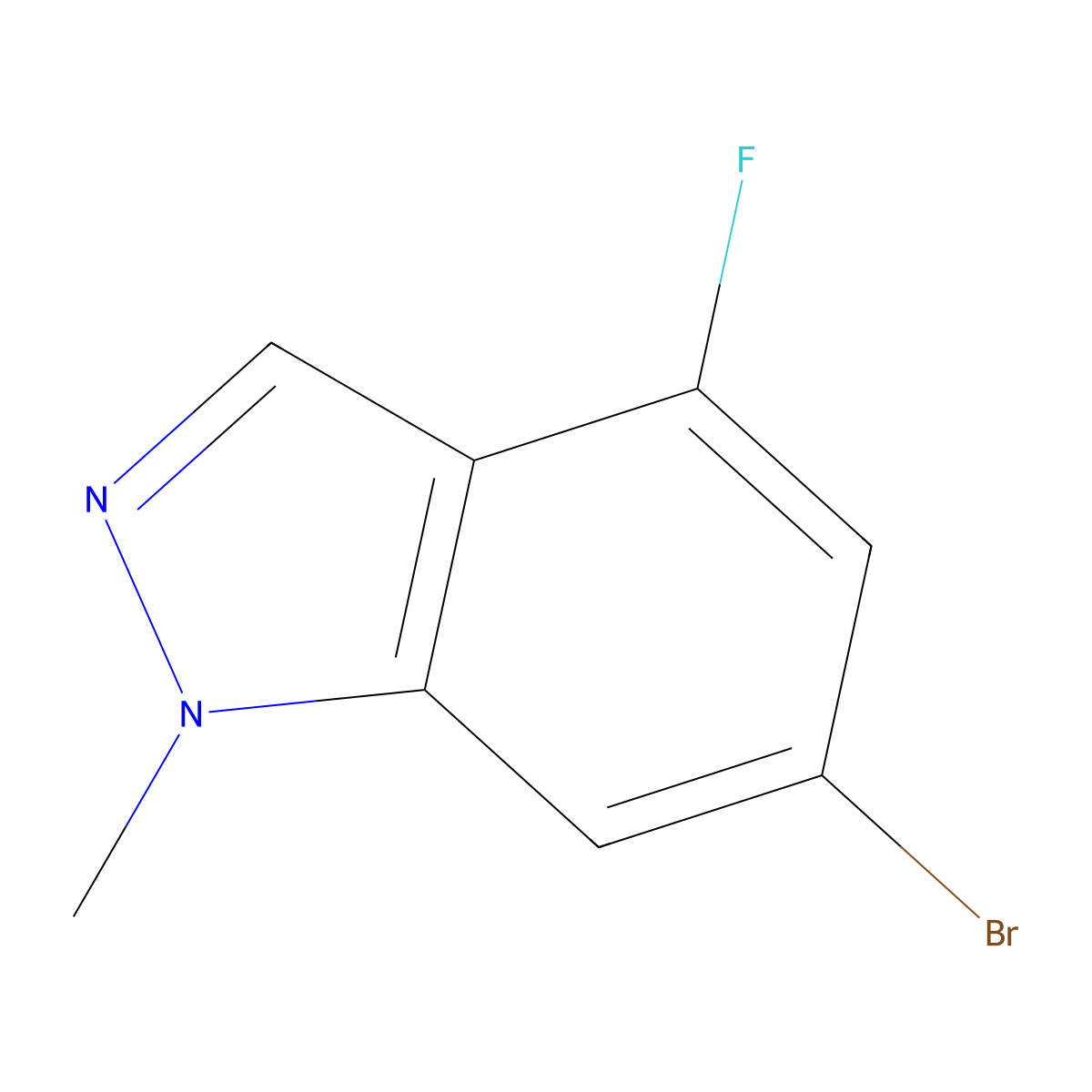 6-Bromo-4-Fluoro-1-methyl-1H-indazole molecular structure, CAS 1358574-94-3