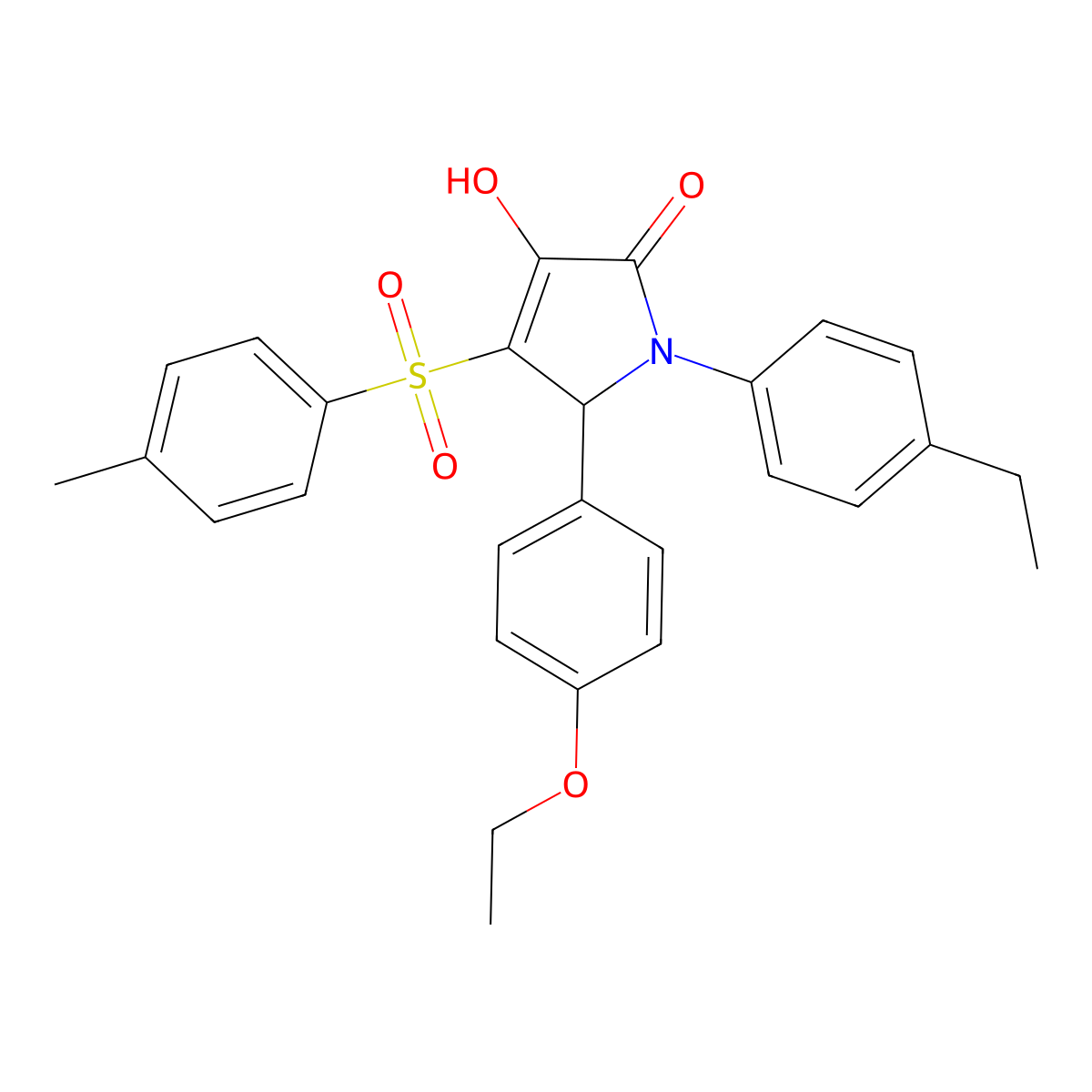 5-(4-ethoxyphenyl)-1-(4-ethylphenyl)-3-hydroxy-4-tosyl-1H-pyrrol-2(5H)-one molecular structure, CAS 1358589-09-9