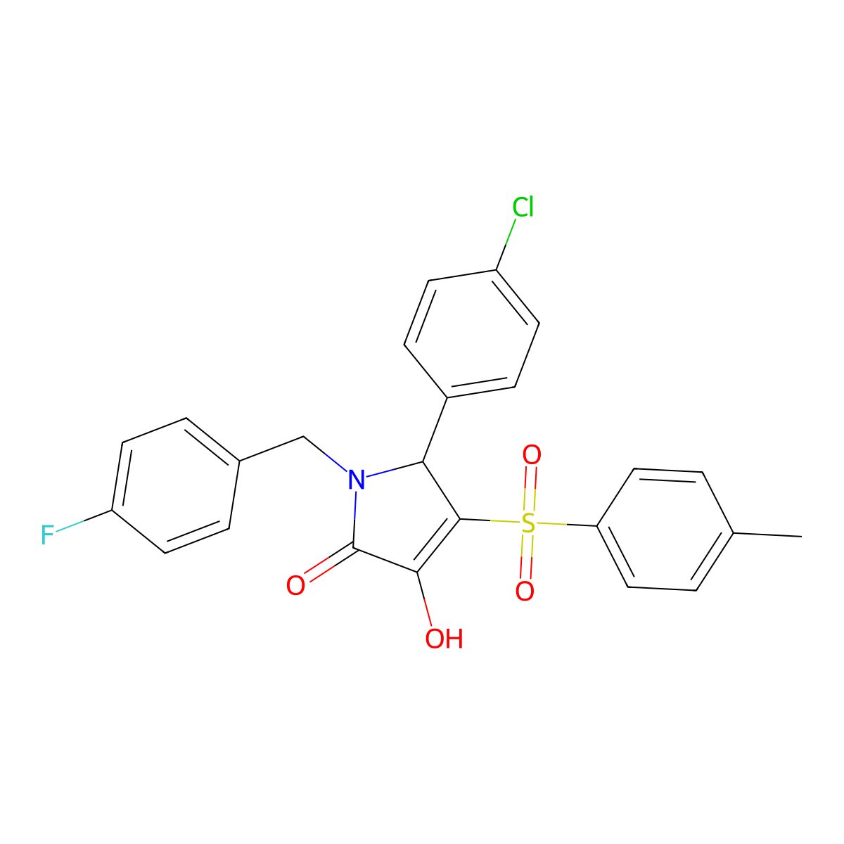 5-(4-chlorophenyl)-1-(4-fluorobenzyl)-3-hydroxy-4-tosyl-1H-pyrrol-2(5H)-one molecular structure, CAS 1358589-84-0