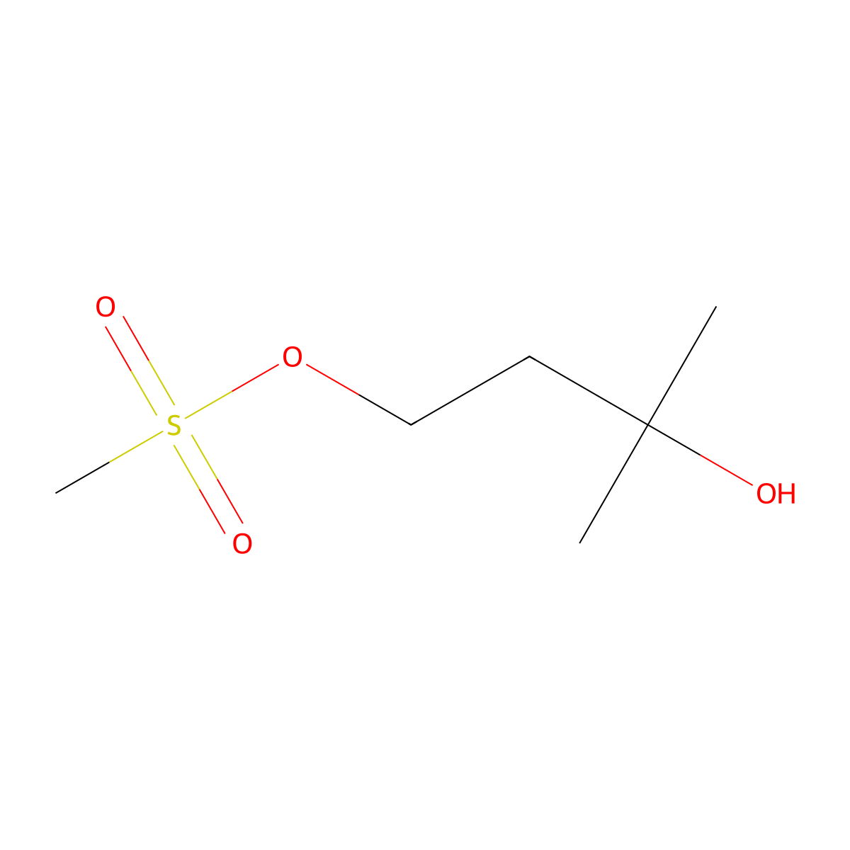 3-Hydroxy-3-methylbutyl methanesulfonate molecular structure, CAS 135859-47-1