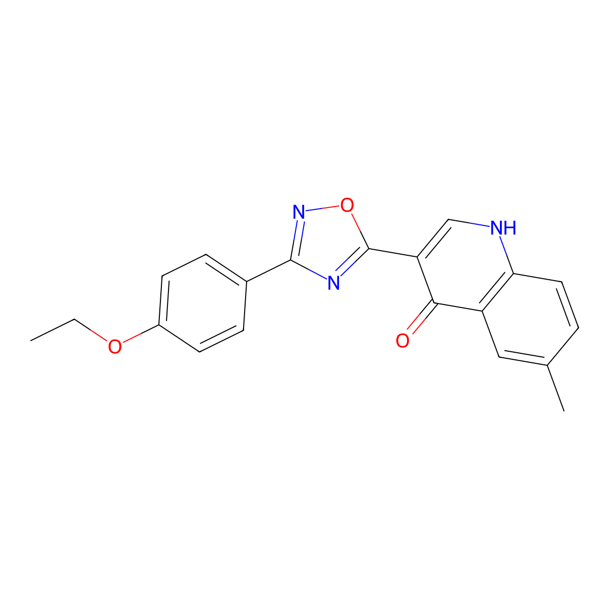 3-(3-(4-ethoxyphenyl)-1,2,4-oxadiazol-5-yl)-6-methylquinolin-4(1H)-one molecular structure, CAS 1358591-36-2
