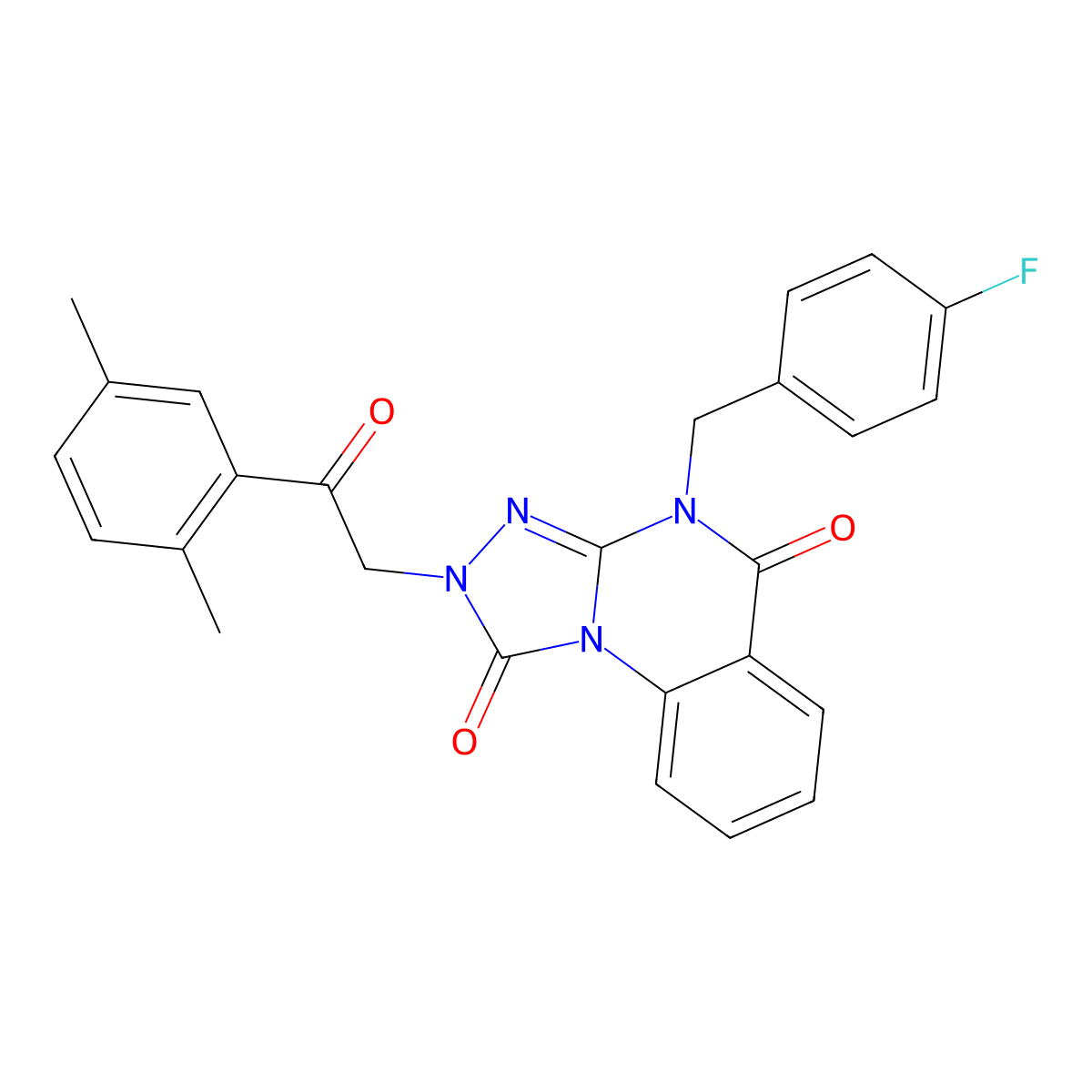 2-(2-(2,5-dimethylphenyl)-2-oxoethyl)-4-(4-fluorobenzyl)-[1,2,4]triazolo[4,3-a]quinazoline-1,5(2H,4H)-dione molecular structure, CAS 1358592-07-0