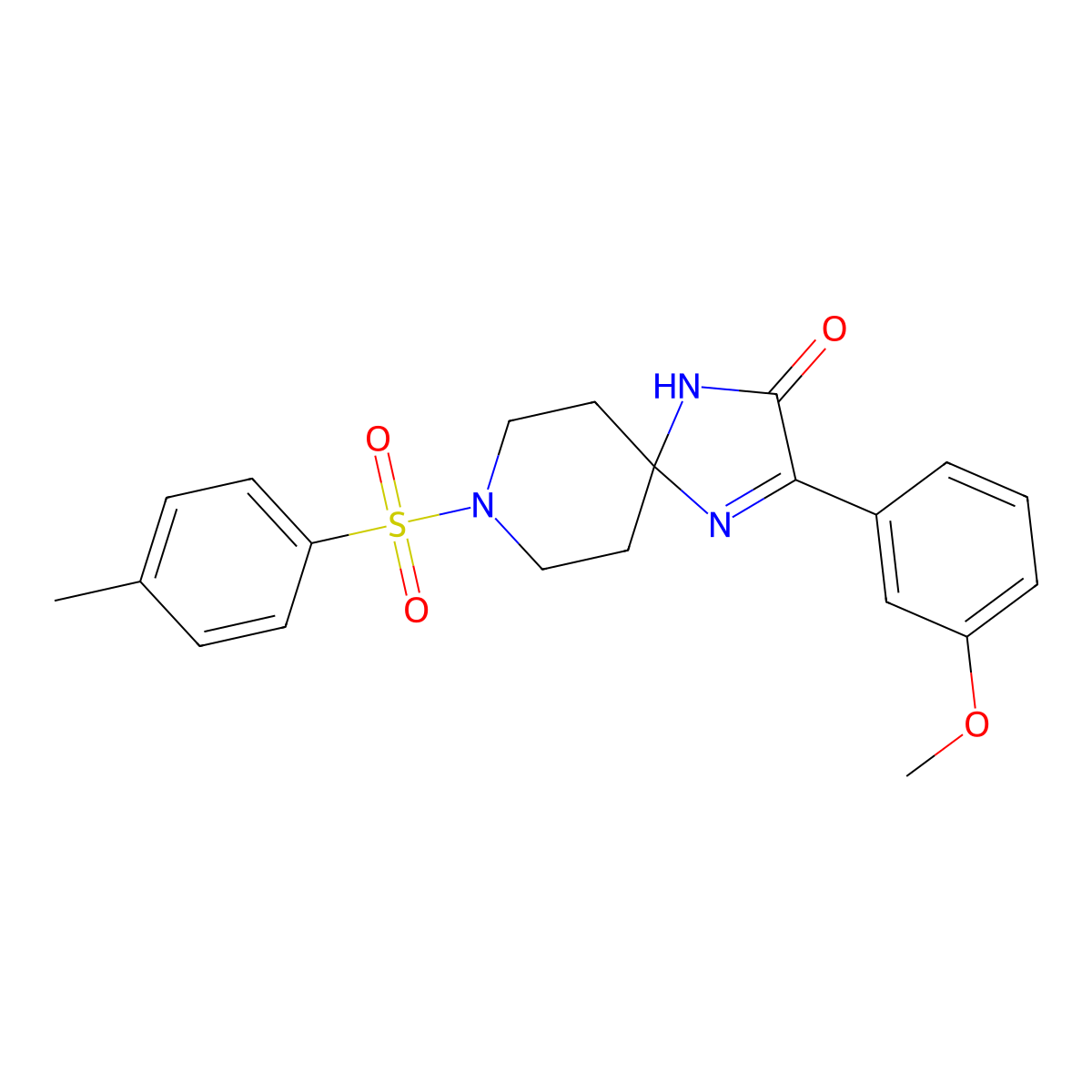 3-(3-Methoxyphenyl)-8-tosyl-1,4,8-triazaspiro[4.5]dec-3-en-2-one molecular structure, CAS 1358592-50-3