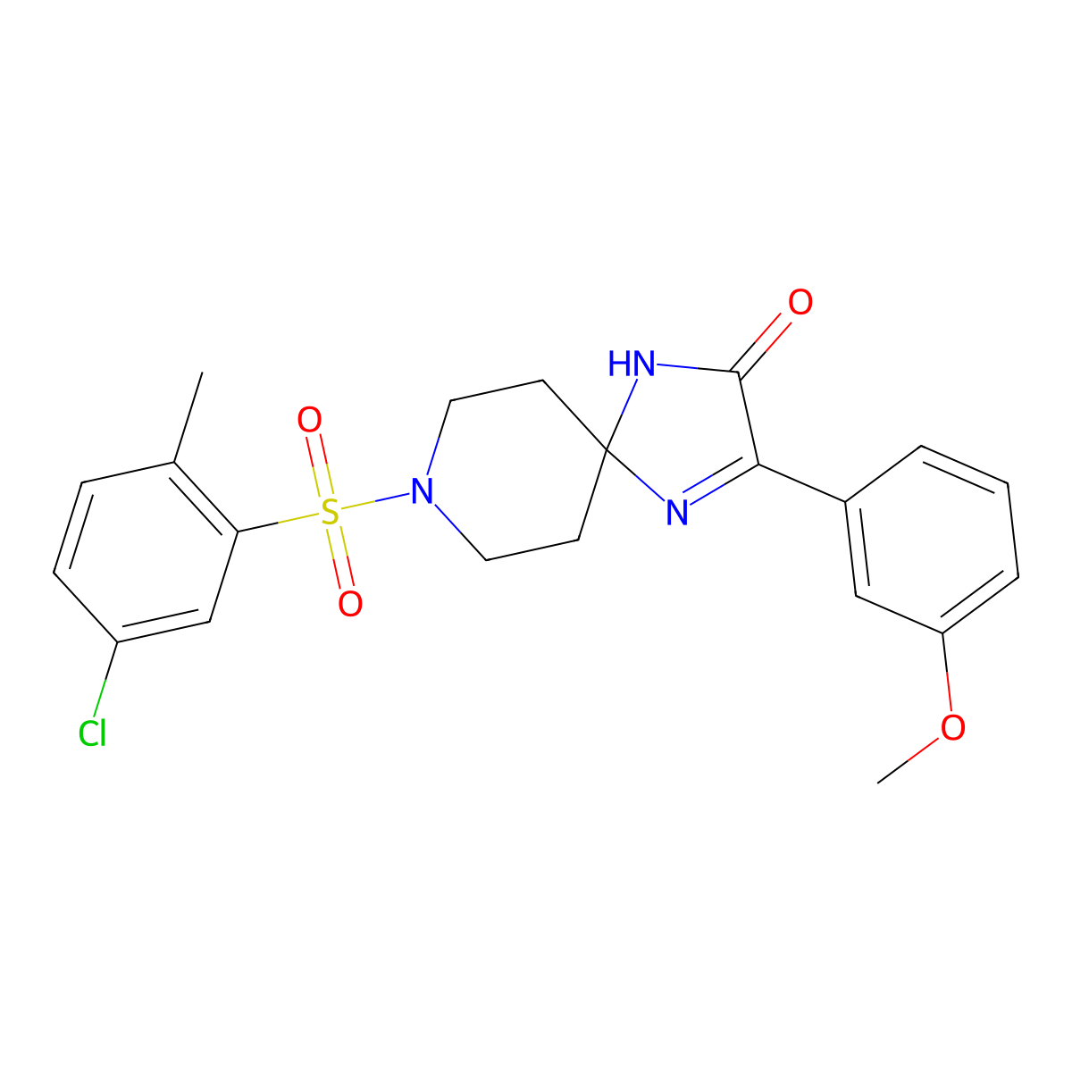 8-((5-Chloro-2-methylphenyl)sulfonyl)-3-(3-methoxyphenyl)-1,4,8-triazaspiro[4.5]dec-3-en-2-one molecular structure, CAS 1358596-22-1