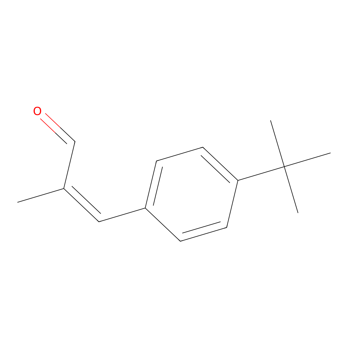2-Propenal, 3-[4-(1,1-dimethylethyl)phenyl]-2-methyl- molecular structure, CAS 13586-68-0