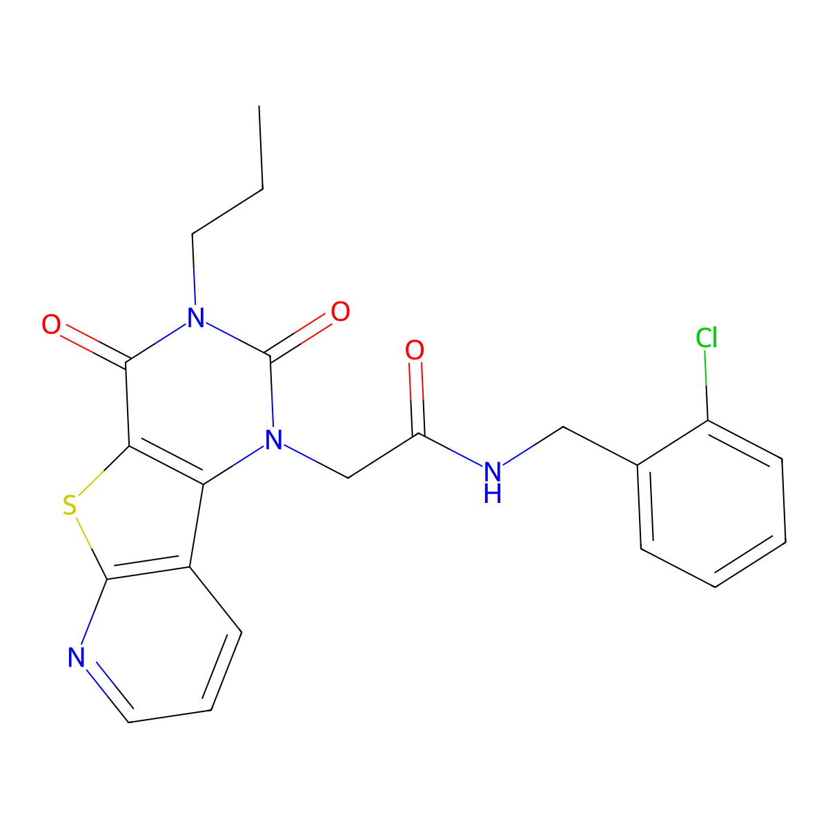 N-(2-chlorobenzyl)-2-(2,4-dioxo-3-propyl-3,4-dihydropyrido[3',2':4,5]thieno[3,2-d]pyrimidin-1(2H)-yl)acetamide molecular structure, CAS 1358607-37-0