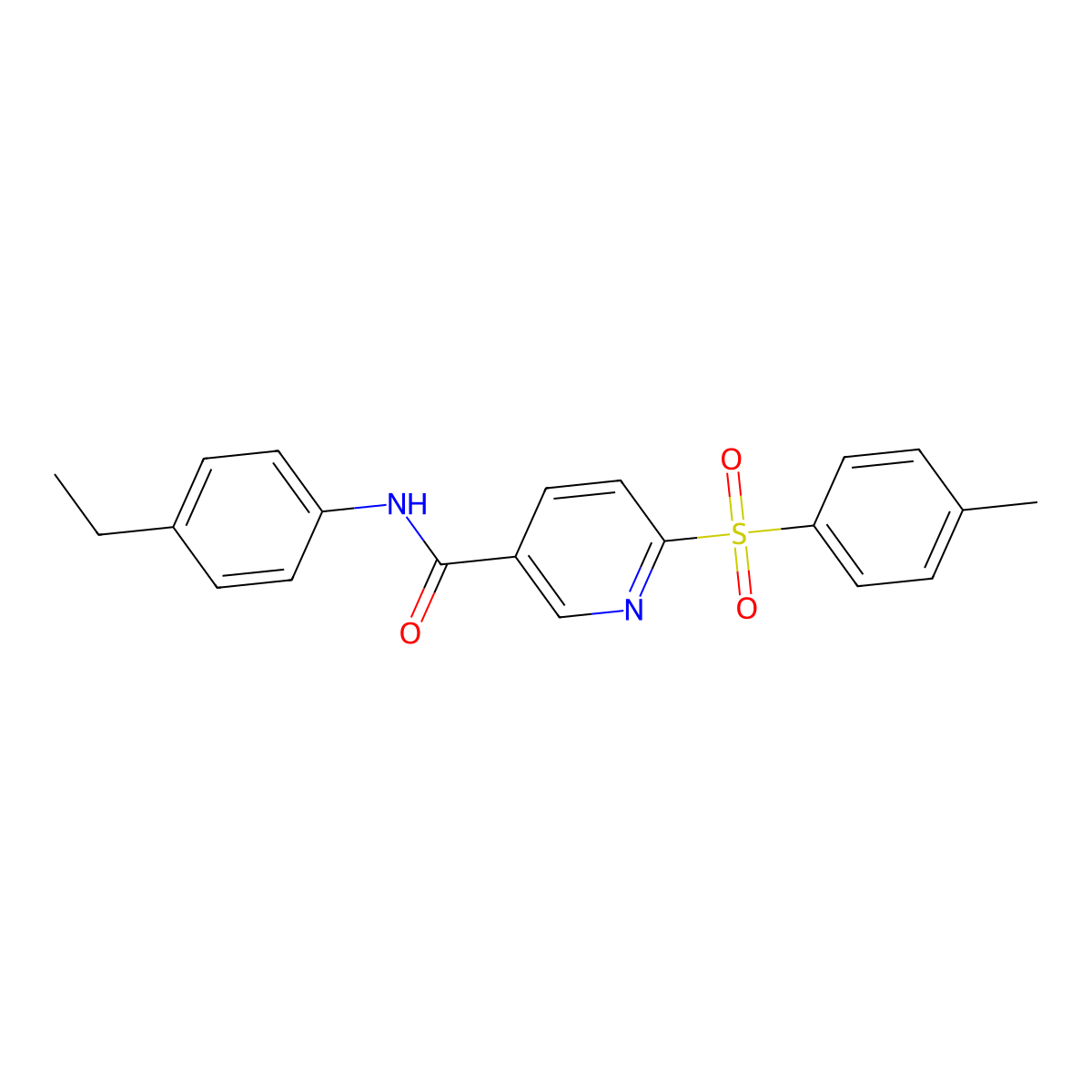 N-(4-ethylphenyl)-6-(4-methylbenzenesulfonyl)pyridine-3-carboxamide molecular structure, CAS 1358607-55-2