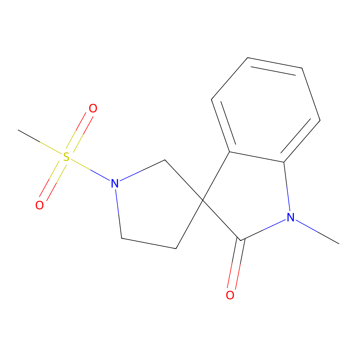 1-Methyl-1'-(methylsulfonyl)spiro[indoline-3,3'-pyrrolidin]-2-one molecular structure, CAS 1358610-84-0