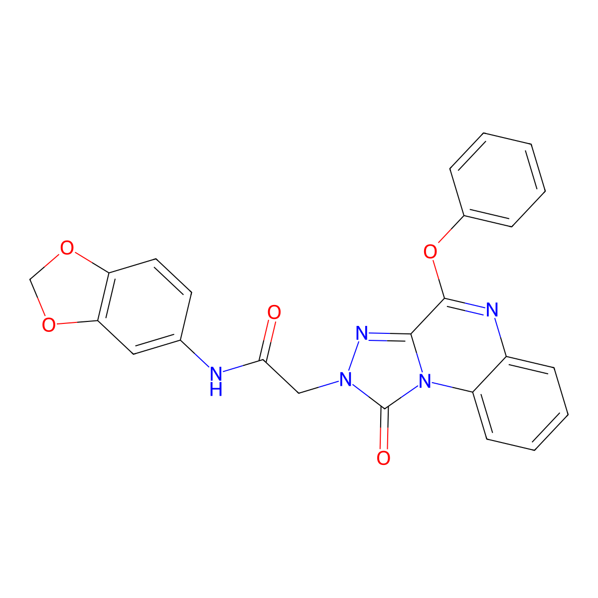 N-1,3-benzodioxol-5-yl-2-(1-oxo-4-phenoxy[1,2,4]triazolo[4,3-a]quinoxalin-2(1H)-yl)acetamide molecular structure, CAS 1358615-05-0