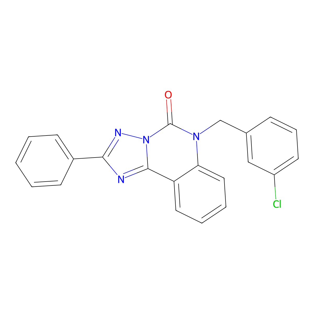 6-(3-chlorobenzyl)-2-phenyl-[1,2,4]triazolo[1,5-c]quinazolin-5(6H)-one molecular structure, CAS 1358617-40-9