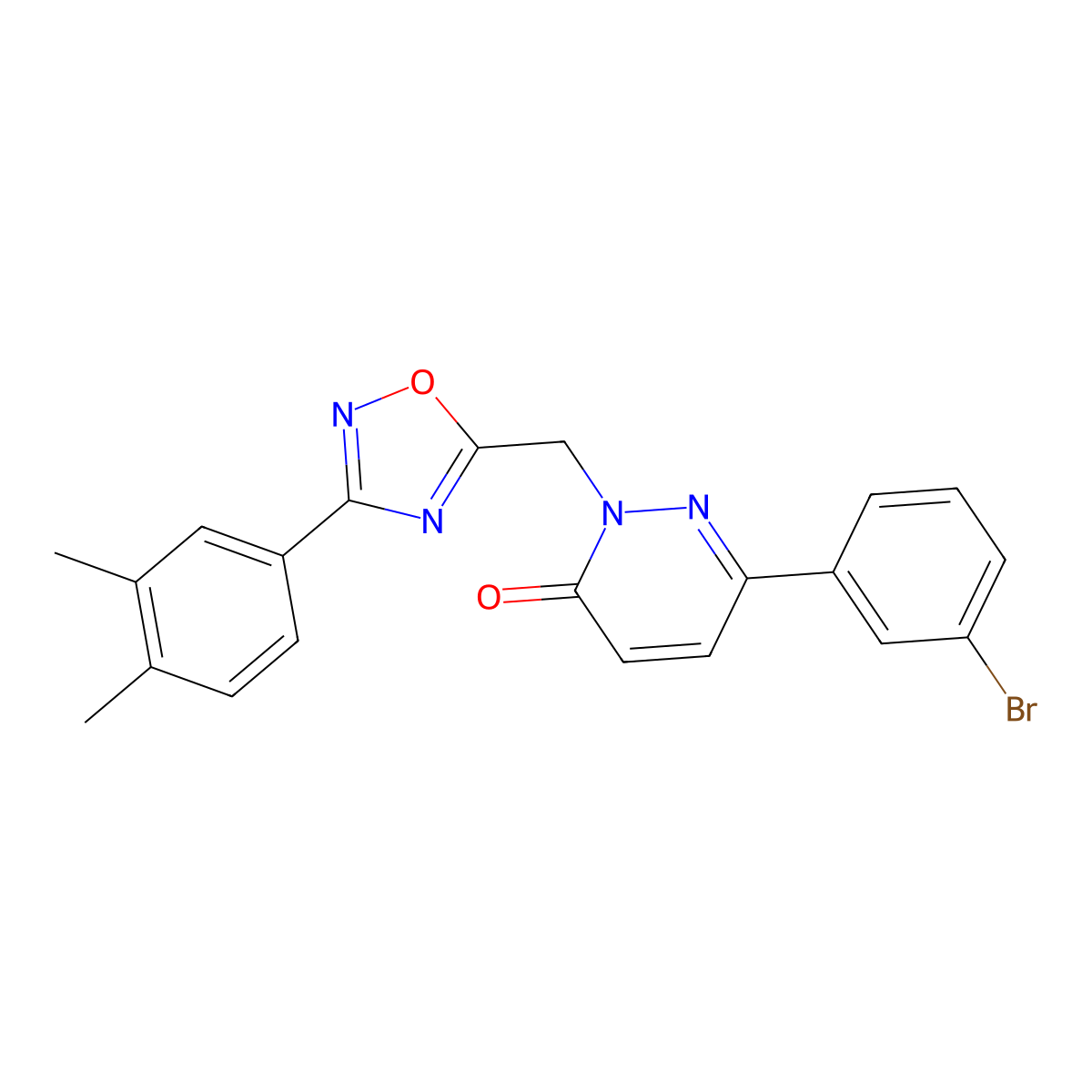 6-(3-bromophenyl)-2-((3-(3,4-dimethylphenyl)-1,2,4-oxadiazol-5-yl)methyl)pyridazin-3(2H)-one molecular structure, CAS 1358619-50-7