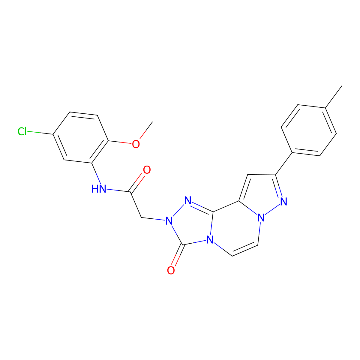 N-(5-chloro-2-methoxyphenyl)-2-[11-(4-methylphenyl)-5-oxo-3,4,6,9,10-pentaazatricyclo[7.3.0.0^{2,6}]dodeca-1(12),2,7,10-tetraen-4-yl]acetamide molecular structure, CAS 1358619-72-3