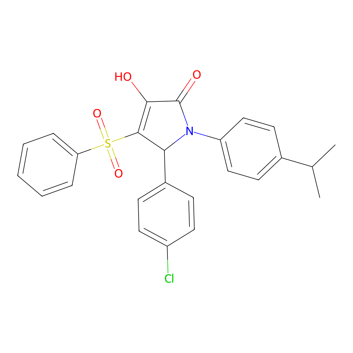 5-(4-chlorophenyl)-3-hydroxy-1-(4-isopropylphenyl)-4-(phenylsulfonyl)-1H-pyrrol-2(5H)-one molecular structure, CAS 1358622-41-9