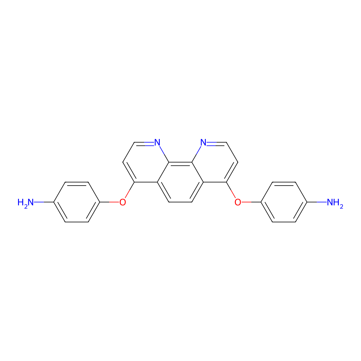 4,4'-((1,10-Phenanthroline-4,7-diyl)bis(oxy))dianiline molecular structure, CAS 1358622-75-9