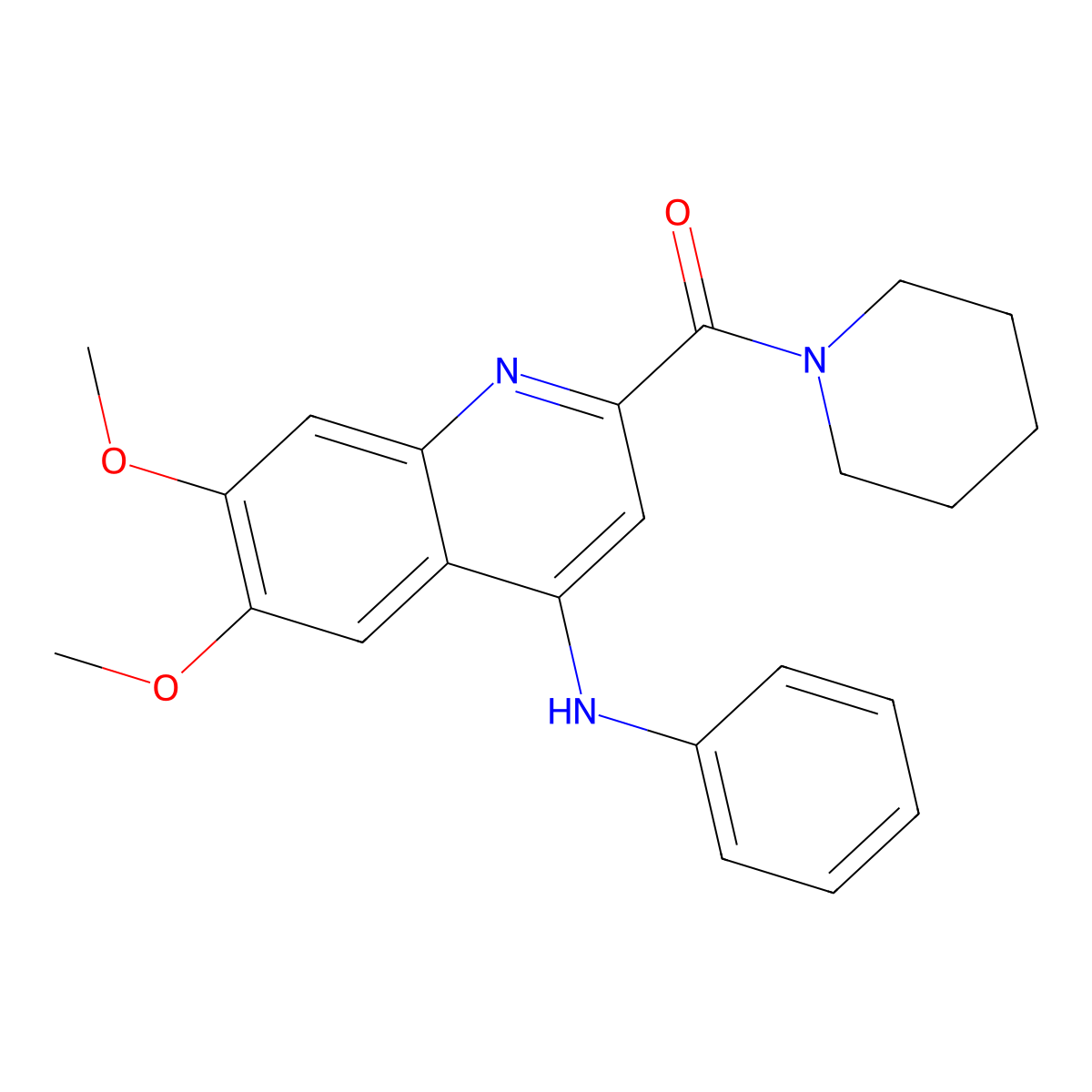 6,7-dimethoxy-N-phenyl-2-(piperidine-1-carbonyl)quinolin-4-amine molecular structure, CAS 1358630-26-8