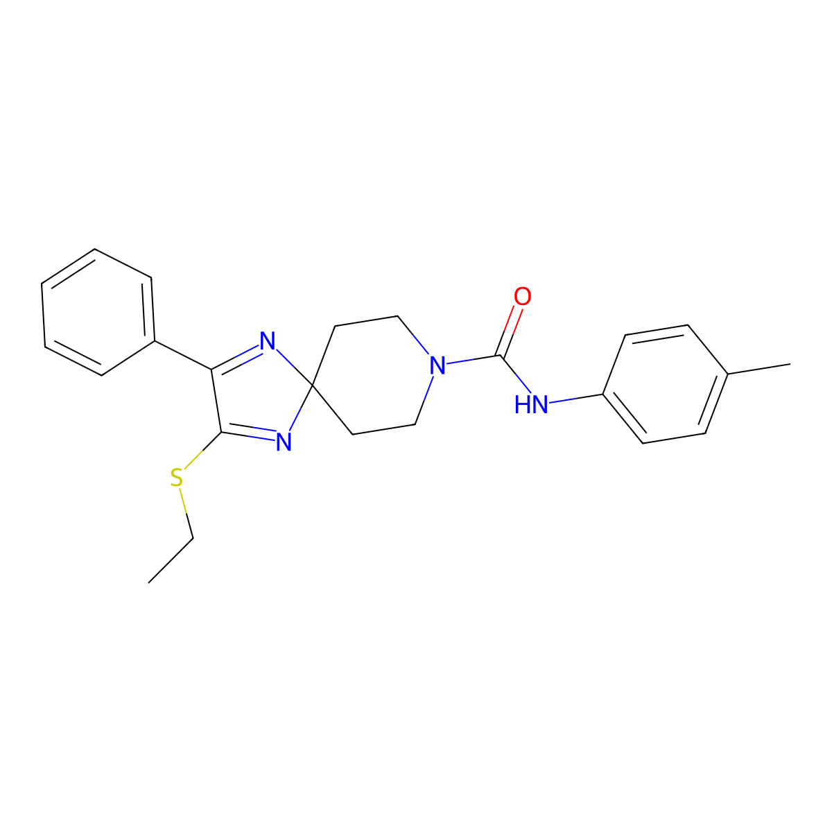 2-(ethylsulfanyl)-N~8~-(4-methylphenyl)-3-phenyl-1,4,8-triazaspiro[4.5]deca-1,3-diene-8-carboxamide molecular structure, CAS 1358630-47-3