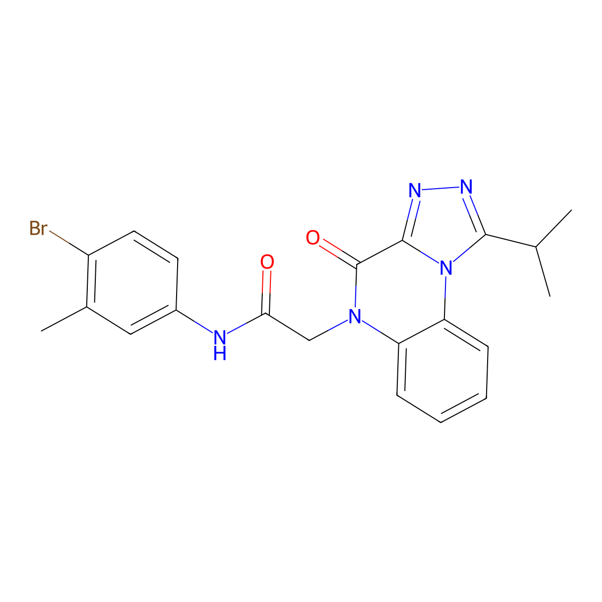 N-(4-bromo-3-methylphenyl)-2-(1-isopropyl-4-oxo-[1,2,4]triazolo[4,3-a]quinoxalin-5(4H)-yl)acetamide molecular structure, CAS 1358632-48-0