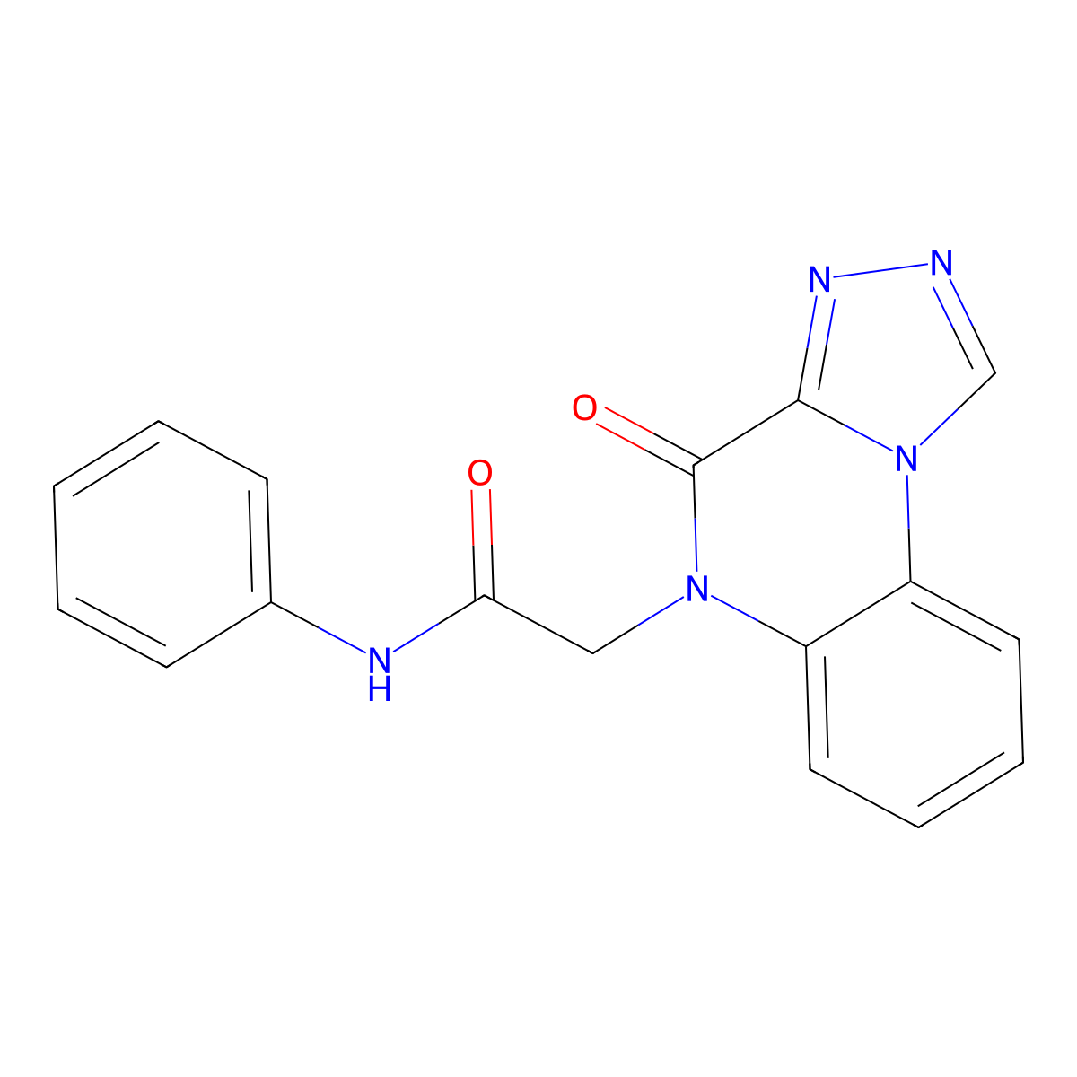 2-{4-oxo-4H,5H-[1,2,4]triazolo[4,3-a]quinoxalin-5-yl}-N-phenylacetamide molecular structure, CAS 1358636-65-3