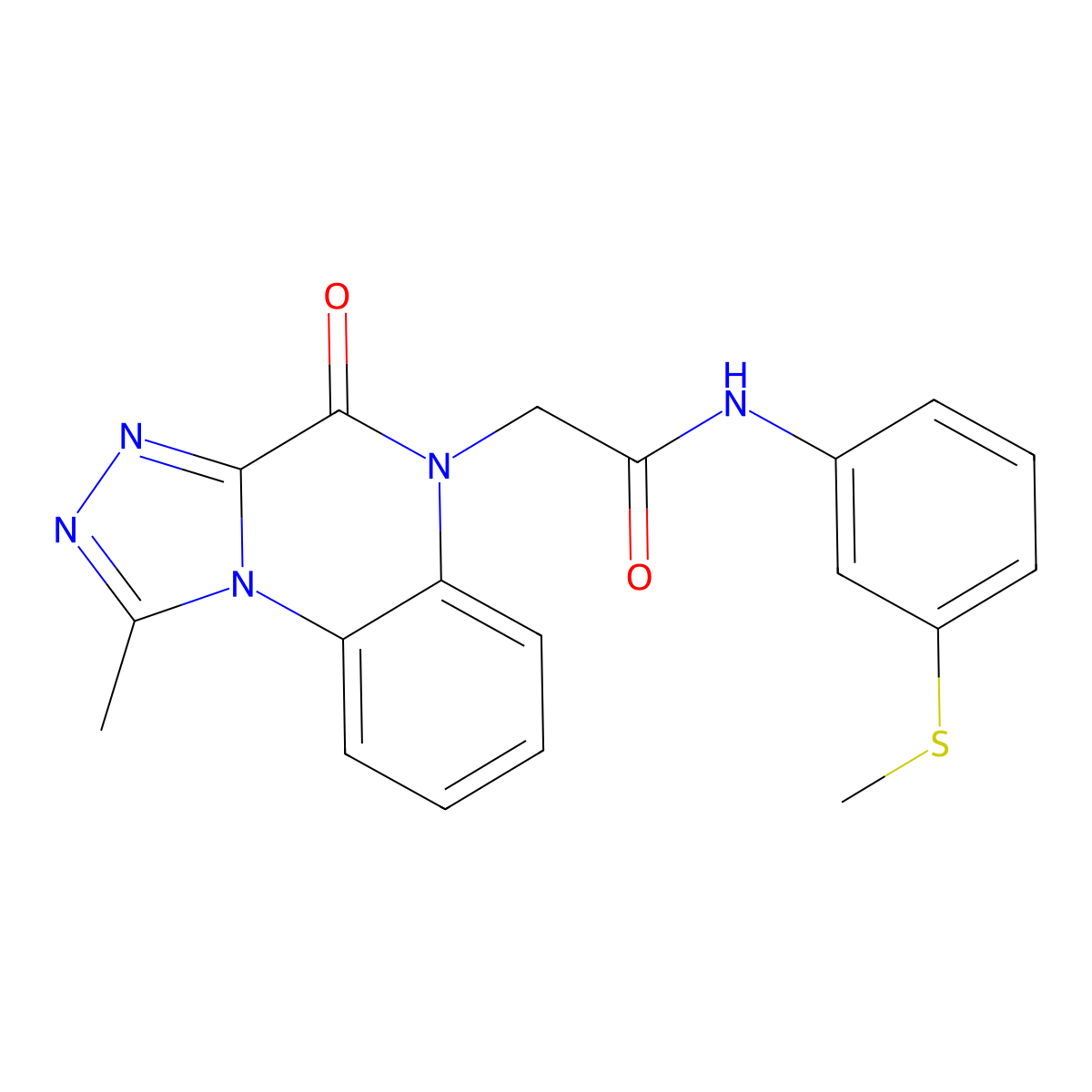 2-(1-methyl-4-oxo-[1,2,4]triazolo[4,3-a]quinoxalin-5(4H)-yl)-N-(3-(methylthio)phenyl)acetamide molecular structure, CAS 1358636-99-3