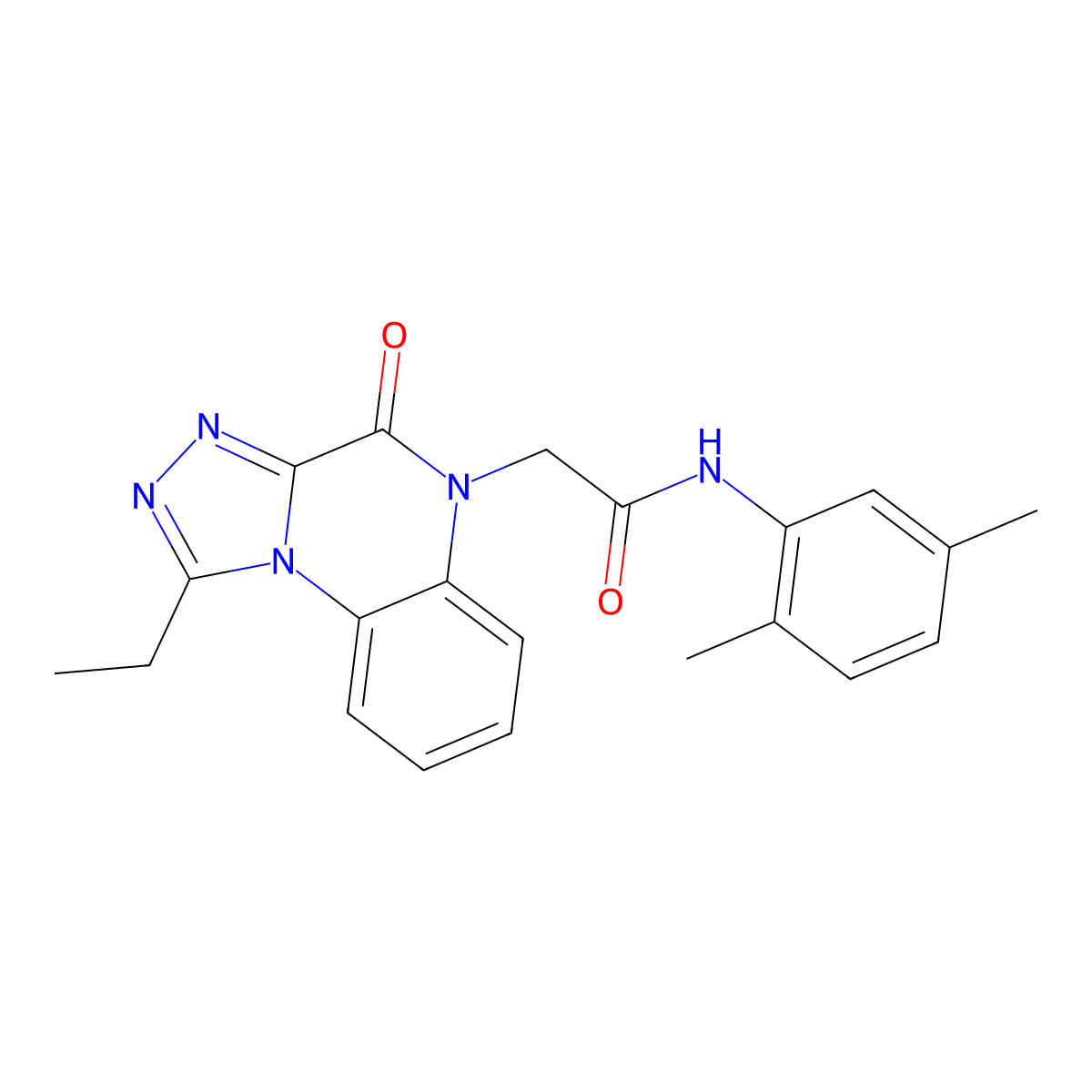 N-(2,5-dimethylphenyl)-2-(1-ethyl-4-oxo-[1,2,4]triazolo[4,3-a]quinoxalin-5(4H)-yl)acetamide molecular structure, CAS 1358637-05-4