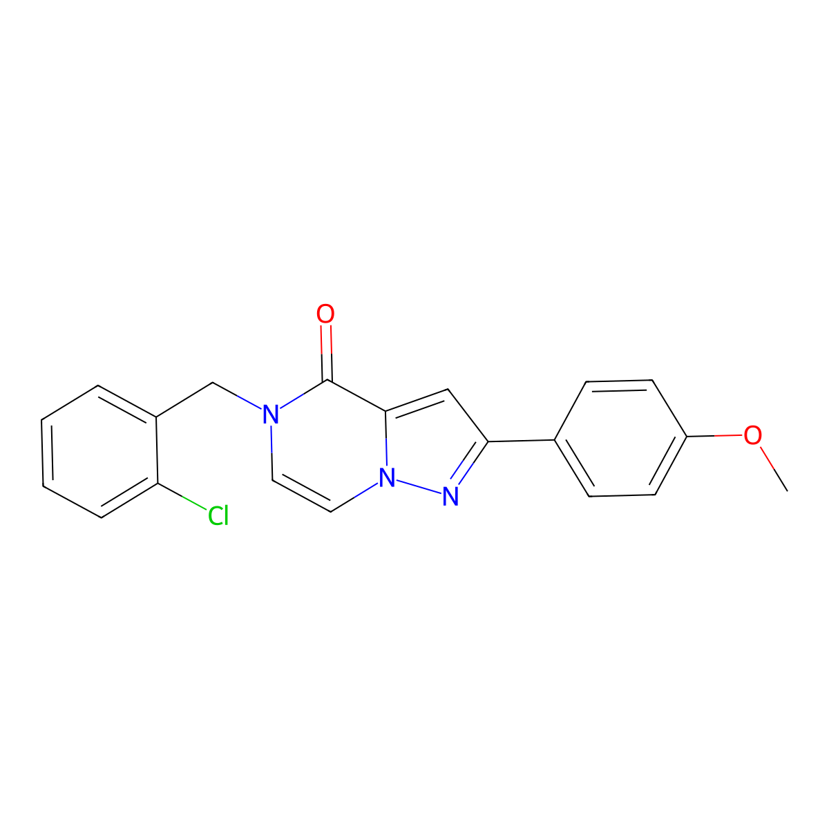 5-(2-chlorobenzyl)-2-(4-methoxyphenyl)pyrazolo[1,5-a]pyrazin-4(5H)-one molecular structure, CAS 1358645-40-5