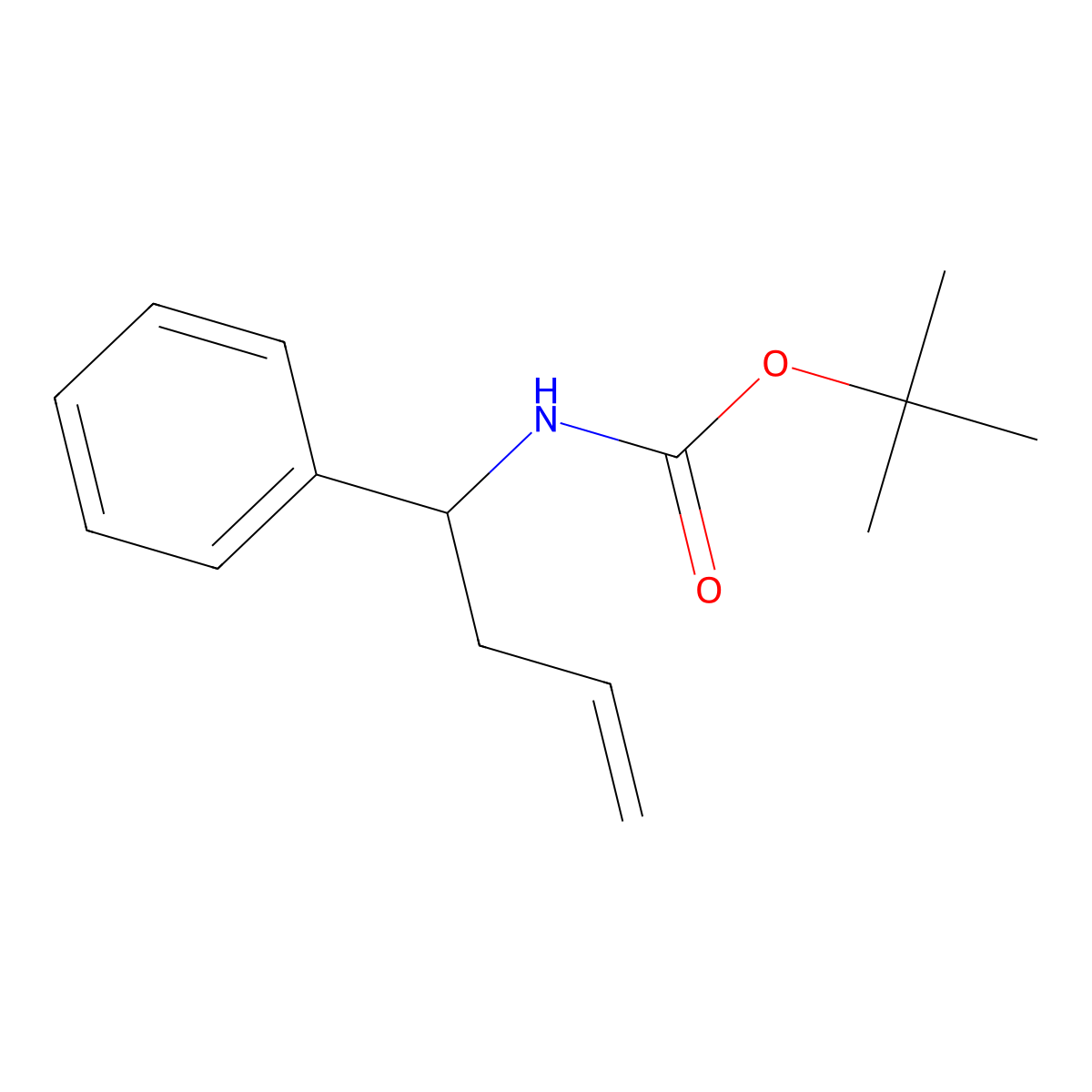 tert-butyl N-[(1S)-1-phenylbut-3-en-1-yl]carbamate molecular structure, CAS 135865-77-9