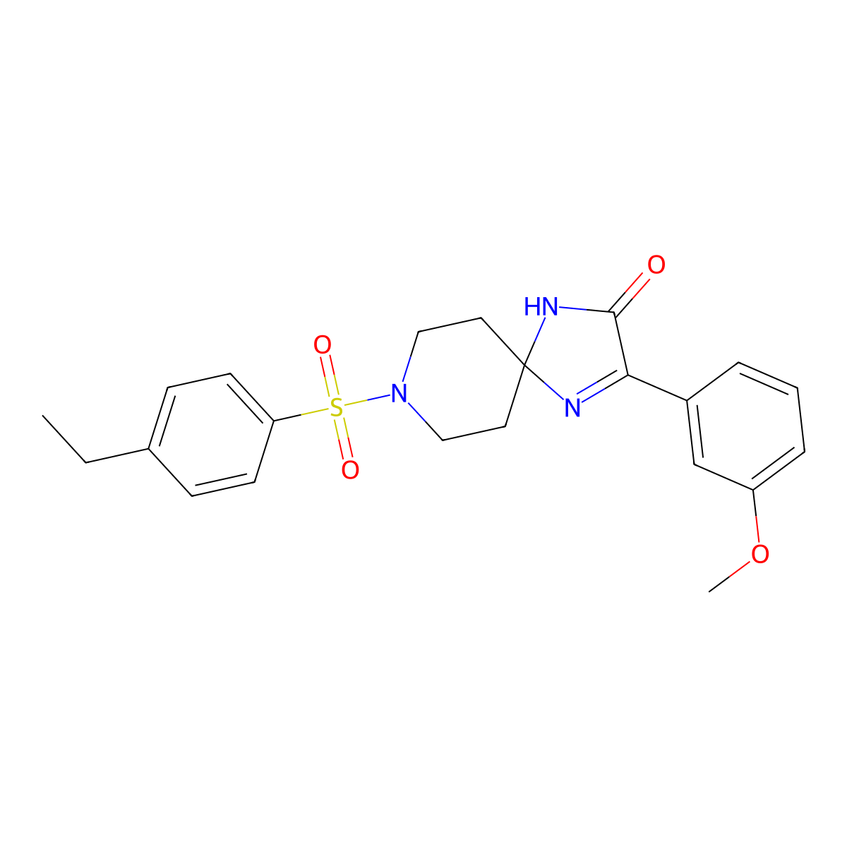8-((4-Ethylphenyl)sulfonyl)-3-(3-methoxyphenyl)-1,4,8-triazaspiro[4.5]dec-3-en-2-one molecular structure, CAS 1358651-35-0