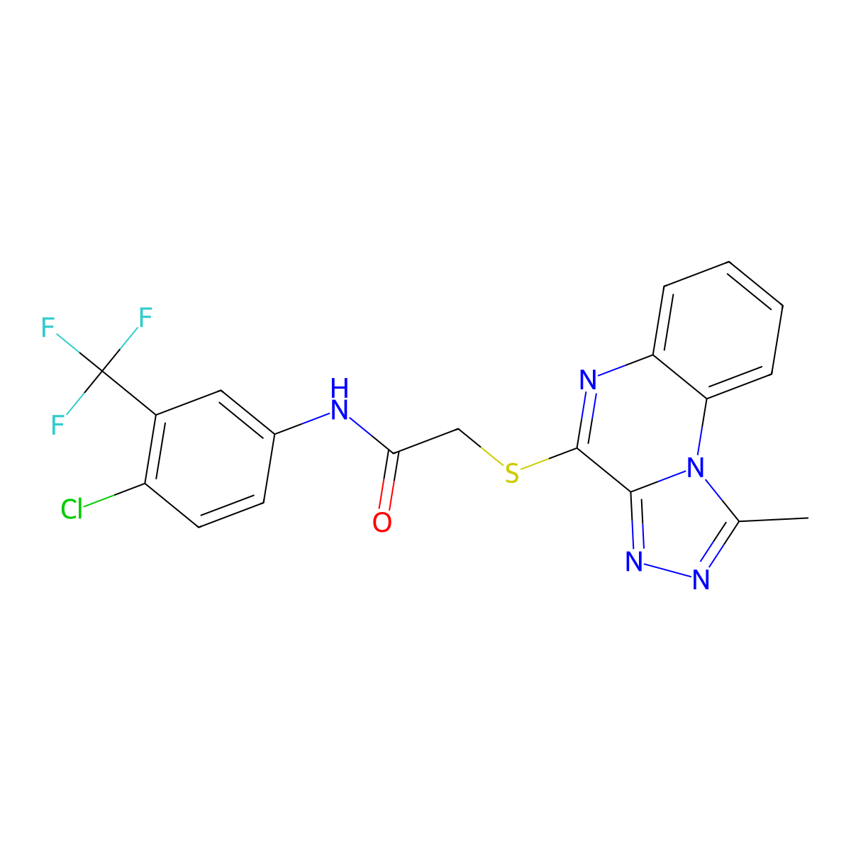 N-[4-chloro-3-(trifluoromethyl)phenyl]-2-[(1-methyl[1,2,4]triazolo[4,3-a]quinoxalin-4-yl)thio]acetamide molecular structure, CAS 1358660-74-8