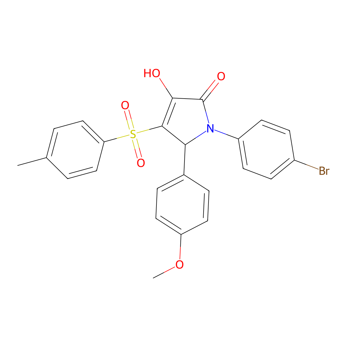 1-(4-bromophenyl)-3-hydroxy-5-(4-methoxyphenyl)-4-tosyl-1H-pyrrol-2(5H)-one molecular structure, CAS 1358684-37-3