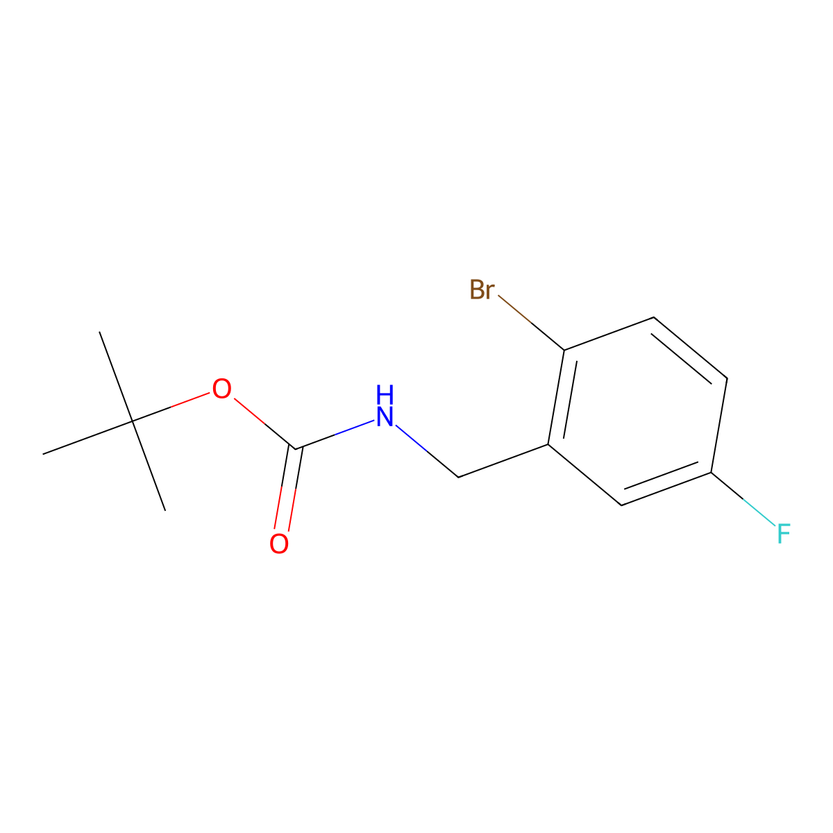 tert-butyl N-[(2-bromo-5-fluorophenyl)methyl]carbamate molecular structure, CAS 1358684-71-5