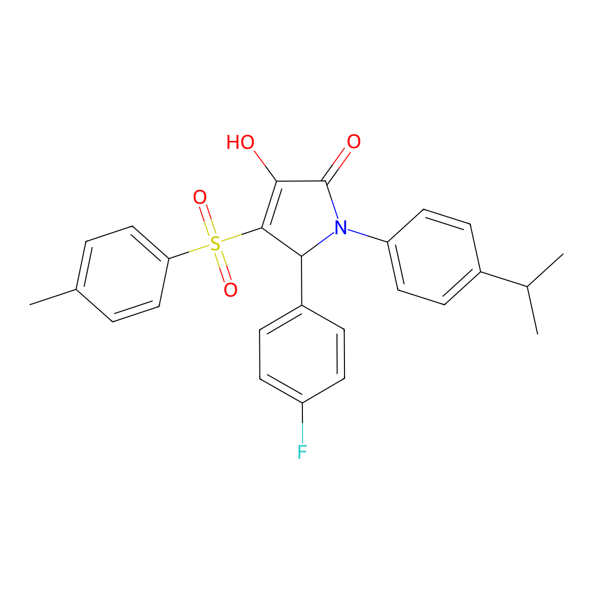 5-(4-fluorophenyl)-3-hydroxy-1-(4-isopropylphenyl)-4-tosyl-1H-pyrrol-2(5H)-one molecular structure, CAS 1358684-79-3